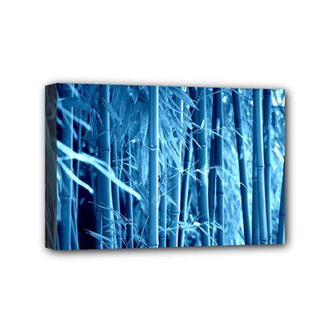 Blue Bamboo Mini Canvas 6  X 4  (framed) by Siebenhuehner