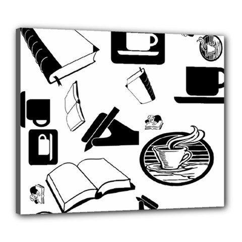 Books And Coffee Canvas 24  X 20  (framed) by StuffOrSomething