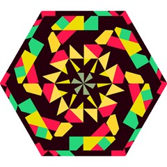 Shapes In Retro Colors 2 Mini Folding Umbrella by LalyLauraFLM