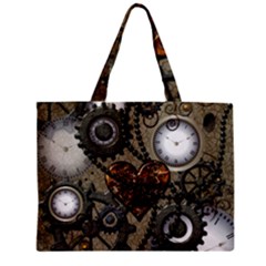 Steampunk With Heart Zipper Tiny Tote Bags by FantasyWorld7