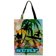 Surfing Zipper Classic Tote Bags by FantasyWorld7