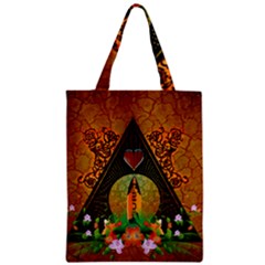 Surfing, Surfboard With Flowers And Floral Elements Zipper Classic Tote Bags by FantasyWorld7