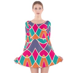 Wavy Design Long Sleeve Velvet Skater Dress by LalyLauraFLM