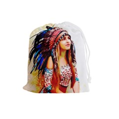 Indian 22 Drawstring Pouches (large)  by indianwarrior