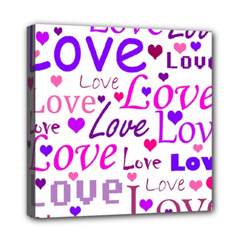 Love Pattern Mini Canvas 8  X 8  by Valentinaart