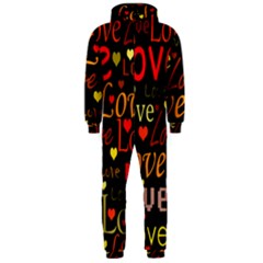 Love Pattern 3 Hooded Jumpsuit (men)  by Valentinaart