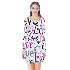 Love Pattern - Magenta Flare Dress by Valentinaart