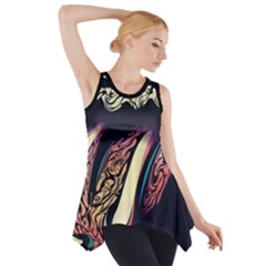 The Rolling Stones Glowing Side Drop Tank Tunic by Brittlevirginclothing