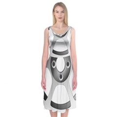 Car Wheel Chrome Rim Midi Sleeveless Dress by Nexatart