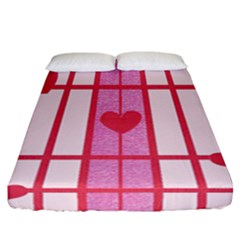 Fabric Magenta Texture Textile Love Hearth Fitted Sheet (california King Size) by Nexatart