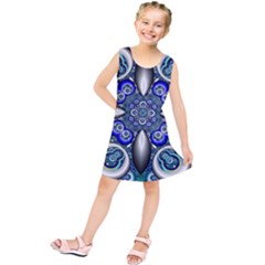 Fractal Cathedral Pattern Mosaic Kids  Tunic Dress by Nexatart