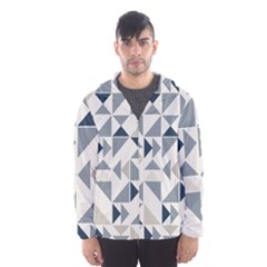 Geometric Triangle Modern Mosaic Hooded Wind Breaker (men) by Amaryn4rt