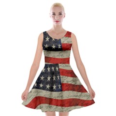 Vintage American Flag Velvet Skater Dress by Valentinaart