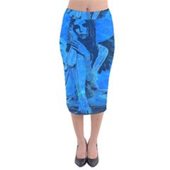 Underwater Angel Velvet Midi Pencil Skirt by Valentinaart