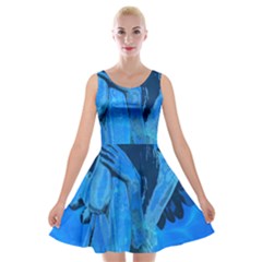 Underwater Angel Velvet Skater Dress by Valentinaart