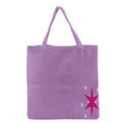 Purple Flagred White Star Grocery Tote Bag by Alisyart