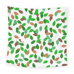 Leaves True Leaves Autumn Green Square Tapestry (large) by Simbadda