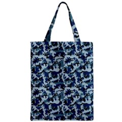 Navy Camouflage Zipper Classic Tote Bag by sifis