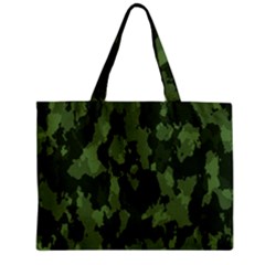 Camouflage Green Army Texture Zipper Mini Tote Bag by Simbadda