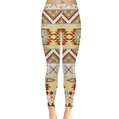 Yellow Tribal Aztec Leggings  by CoolDesigns