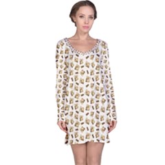 Colorful Pattern With Koalas Long Sleeve Nightdress by CoolDesigns