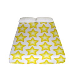 Yellow Orange Star Space Light Fitted Sheet (full/ Double Size) by Mariart