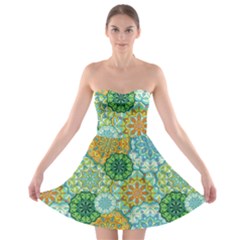 Forest Spirits  Green Mandalas  Strapless Bra Top Dress by bunart