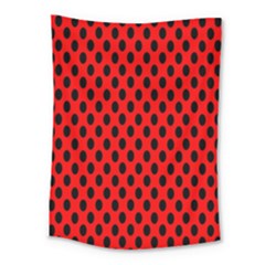 Polka Dot Black Red Hole Backgrounds Medium Tapestry by Mariart