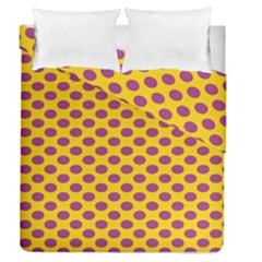 Polka Dot Purple Yellow Orange Duvet Cover Double Side (queen Size) by Mariart