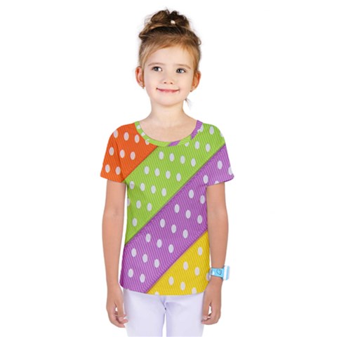 Colorful Easter Ribbon Background Kids  One Piece Tee by Simbadda
