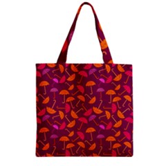 Umbrella Seamless Pattern Pink Lila Zipper Grocery Tote Bag by Simbadda