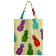 Colorful Pineapples Wallpaper Background Zipper Classic Tote Bag by Simbadda