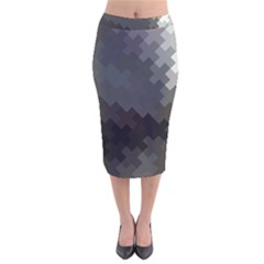 Abstract Pattern Moving Transverse Velvet Midi Pencil Skirt by Simbadda