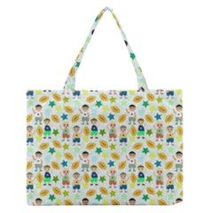 Football Kids Children Pattern Medium Zipper Tote Bag by Nexatart