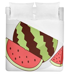 Watermelon Slice Red Green Fruite Circle Duvet Cover (queen Size) by Mariart