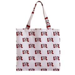 Lol Emoji Graphic Pattern Zipper Grocery Tote Bag by dflcprints