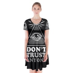 Illuminati Short Sleeve V-neck Flare Dress by Valentinaart