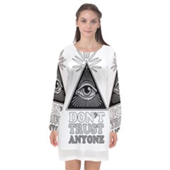 Illuminati Long Sleeve Chiffon Shift Dress  by Valentinaart