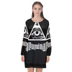 Illuminati Long Sleeve Chiffon Shift Dress  by Valentinaart