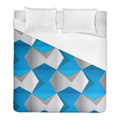 Blue White Grey Chevron Duvet Cover (full/ Double Size) by Mariart