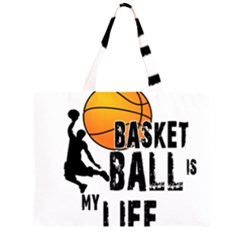 Basketball Is My Life Zipper Large Tote Bag by Valentinaart