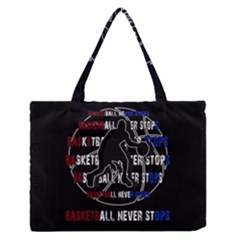 Basketball Never Stops Medium Zipper Tote Bag by Valentinaart