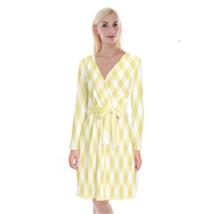 Plaid Pattern Long Sleeve Velvet Front Wrap Dress by Valentinaart