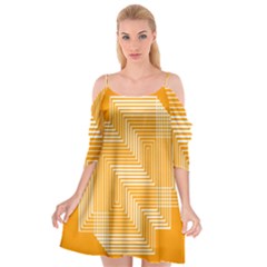 Orange Line Plaid Cutout Spaghetti Strap Chiffon Dress by Mariart