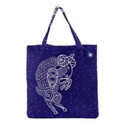 Aries Zodiac Star Grocery Tote Bag by Mariart
