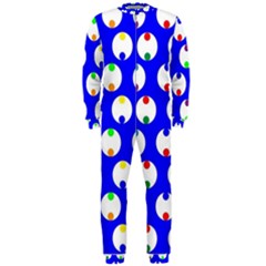 Easter Egg Fabric Circle Blue White Red Yellow Rainbow Onepiece Jumpsuit (men)  by Mariart