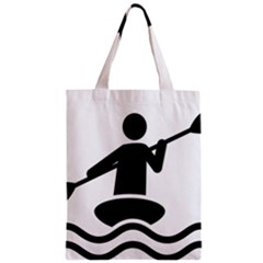 Cropped Kayak Graphic Race Paddle Black Water Sea Wave Beach Zipper Classic Tote Bag by Mariart