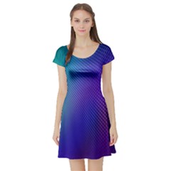 Galaxy Blue Purple Short Sleeve Skater Dress by Mariart
