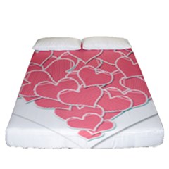 Heart Stripes Symbol Striped Fitted Sheet (queen Size) by Nexatart