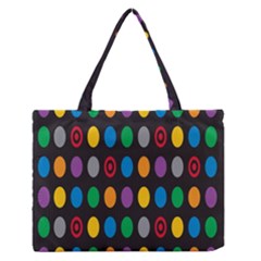 Polka Dots Rainbow Circle Medium Zipper Tote Bag by Mariart